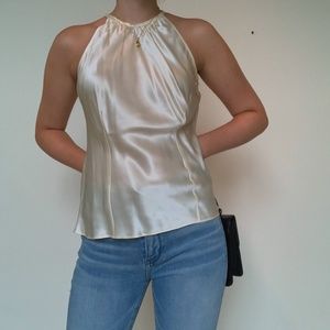 Hilfiger White Halter Silk Top